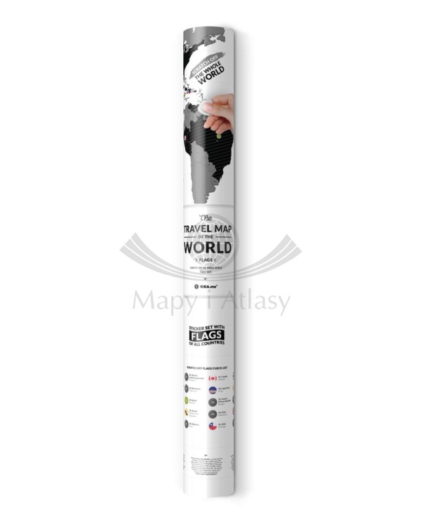 Świat. Mapa zdrapka Travel Map Flags World. Tuba