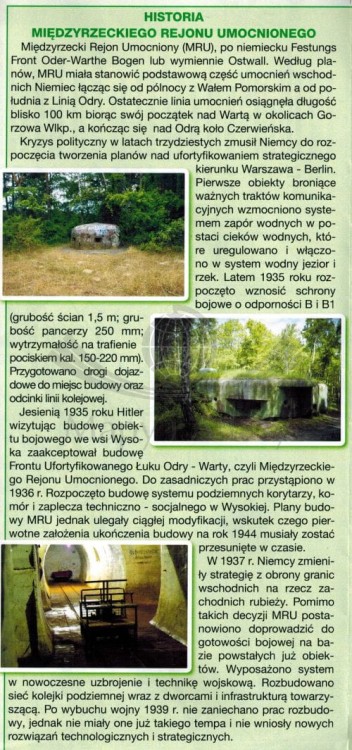 Międzyrzecki Rejon Umocniony. Mapa turystyczna wydawnictwa Sygnatura. Informator