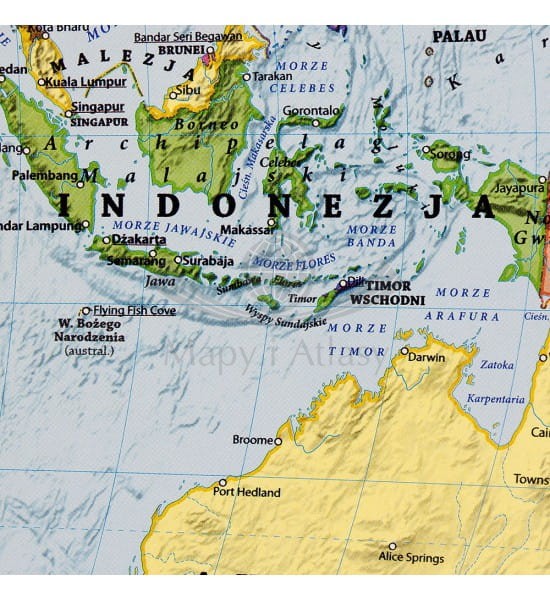 Świat 1:60 000 000. Mapa polityczna w wersji do wpinania wydawnictwa EKO-GRAF. Fragment 4