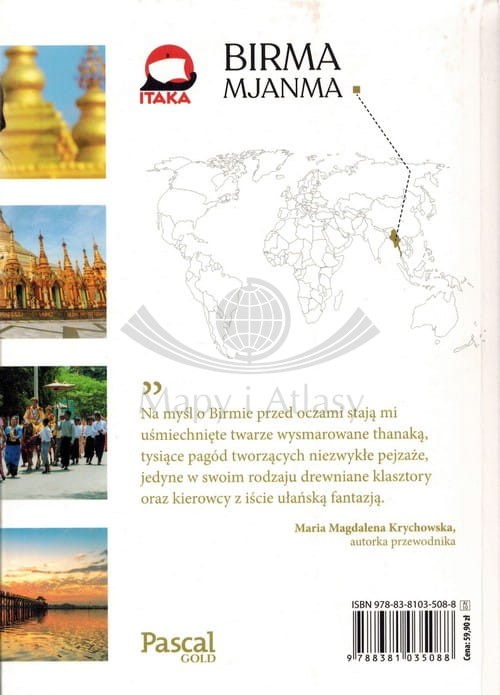 Birma. Przewodnik Gold + mapa. Wydawnictwo Pascal. Okładka tył