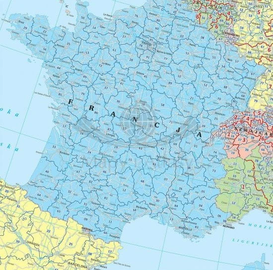 Europa 1:2 500 000. Mapa kodowa. Wersja magnetyczna wydawnictwa Eko-Graf. Fragment 2