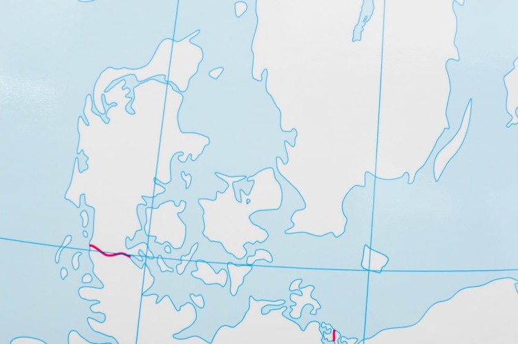Europa 1:4 000 000. Mapa ścienna konturowa (do ćwiczeń) wydawnictwa Meridian. Fragment 5