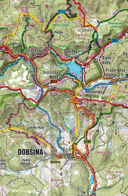 Słowacki Kras i Raj, Rudawy Słowackie - wschód / Slovenske Rudohorie - vychod. Mapa turystyczna 233 wydawnictwa Shocart. Fragment 1