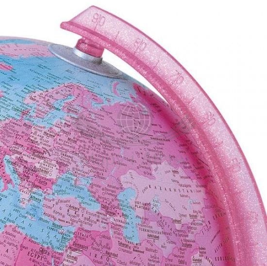 Globus Pink 26 cm. Polityczny, podświetlany. Producent: Nova Rico. Fragment 1