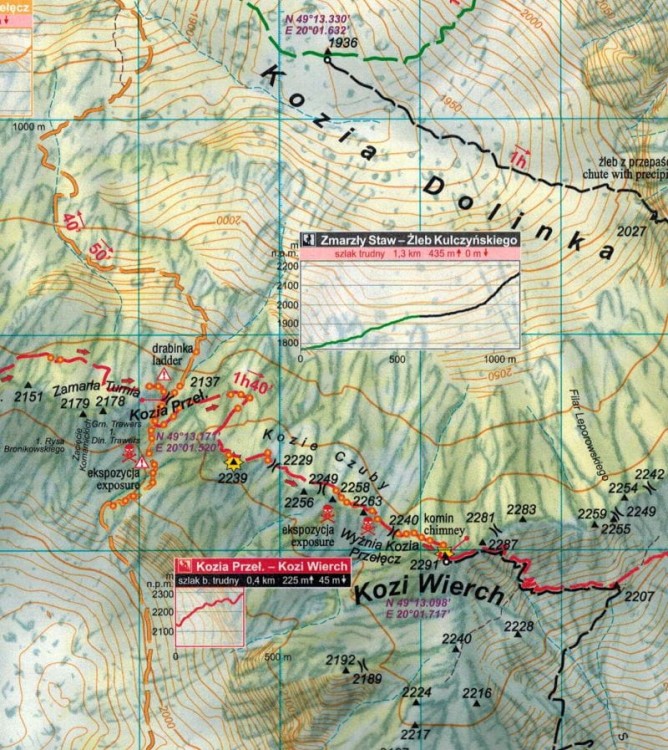 Orla Perć 1:5 000. Mapa turystyczna wydawnictwa Sygnatura. Fragment 1