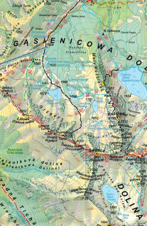Orla Perć 1:5 000. Mapa turystyczna wydawnictwa Sygnatura. Fragment 3