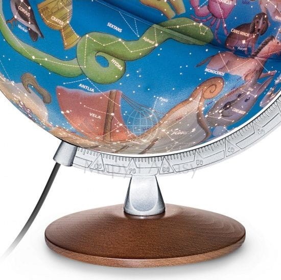 Globus nieba. Stellare Plus 30 cm. Podświetlany. Producent: Nova Rico. Po podświetleniu - podstawa