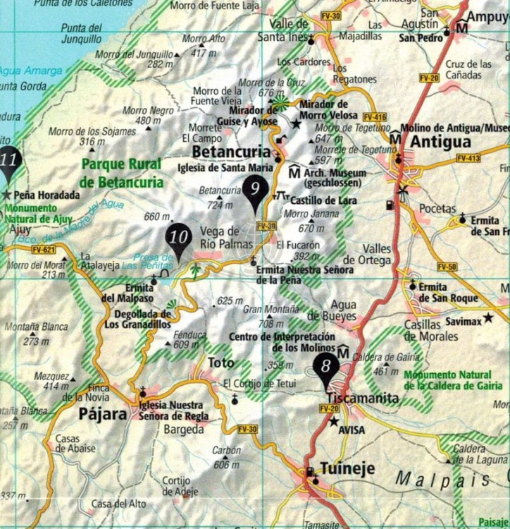 Fuerteventura. Przewodnik z mapą wydawnictwa Dumont. Mapa - fragment