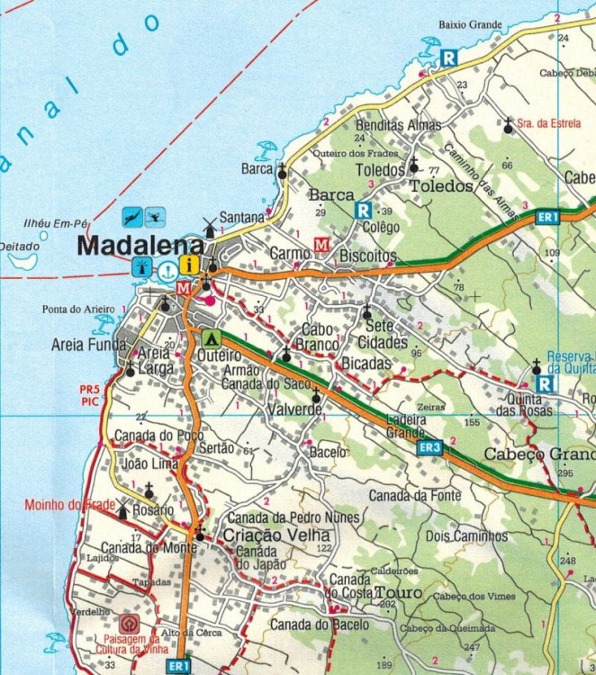 Azory 1:50 000. Zestaw dwóch map turystycznych WKP 3 wydawnictwa Freytag & Berndt. Mapa 1 - fragment 2