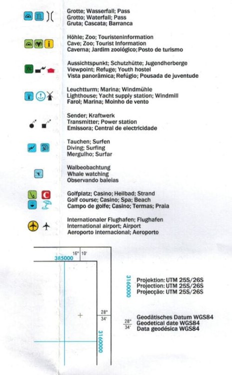 Azory 1:50 000. Zestaw dwóch map turystycznych WKP 3 wydawnictwa Freytag & Berndt. Legenda 2