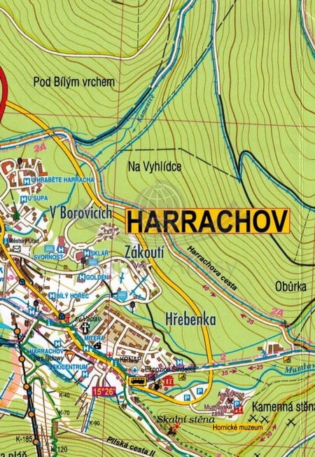 Jakuszyce, Harrachov, Szklarska Poręba. Laminowana mapa turystyczna wydawnictwa Galileos. Fragment 1