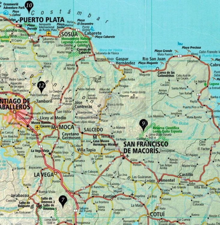 Dominikana. Przewodnik z mapą wydawnictwa Dumont. Mapa - fragment