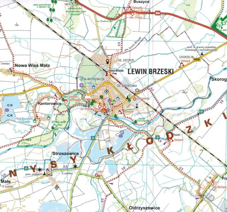 Stobrawski Park Krajobrazowy. Mapa turystyczna wydawnictwa Plan. Fragment 2
