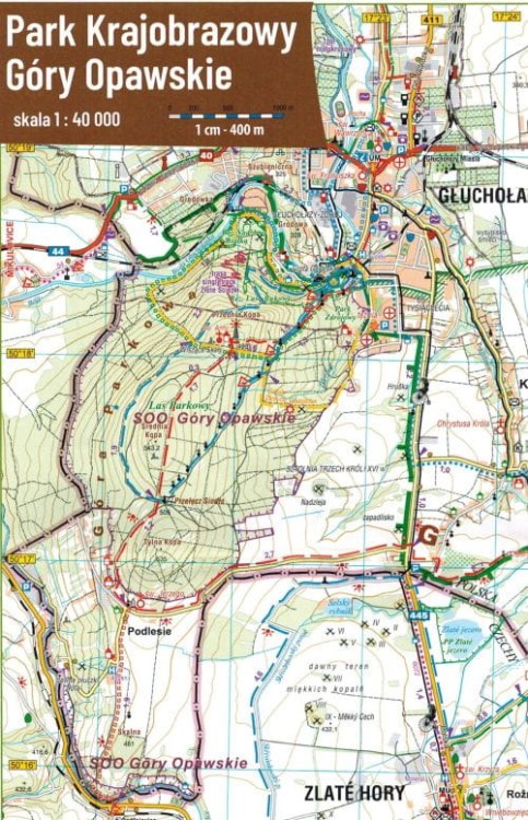 Stobrawski Park Krajobrazowy. Mapa turystyczna wydawnictwa Plan. Fragment 4