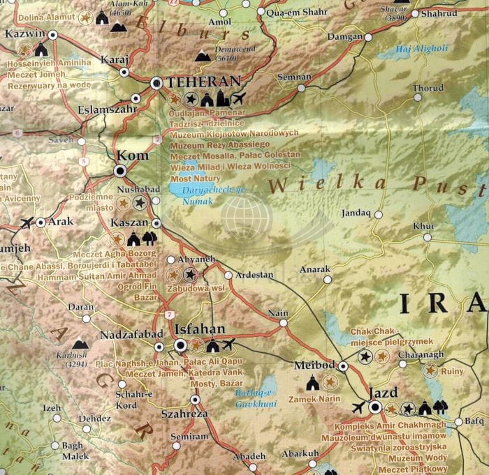 Iran. Przewodnik z mapą wydawnictwa Pascal z serii GOLD. Mapa - fragment