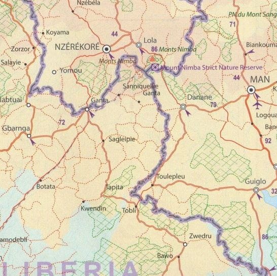 Wyspy Zielonego Przylądka i Afryka Zachodnia. Mapa samochodowo-turystyczna wydawnictwa ITMB. Fragment