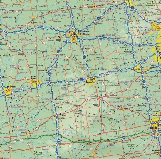 Chicago i Jezioro Michigan. Wodoodporna mapa samochodowo-turystyczna wydawnictwa ITMB.  Fragment 1