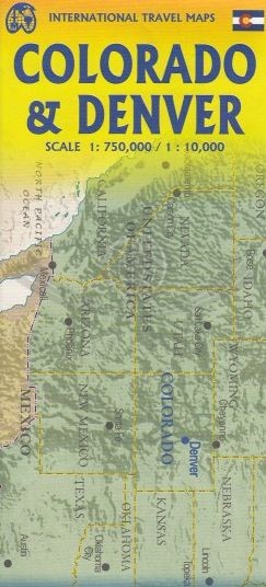 Denver i Colorado. Mapa samochodowo-turystyczna wydawnictwa ITMB. Okładka tył