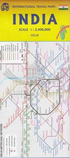 Indie. Wodoodporna mapa samochodowo-turystyczna wydawnictwa ITMB. Okładka tył