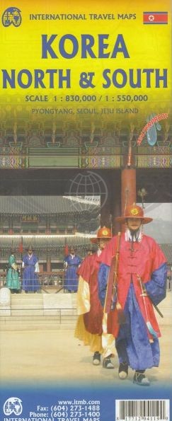 Korea Północna i Południowa. Wodoodporna mapa samochodowo-turystyczna wydawnictwa ITMB. Okładka