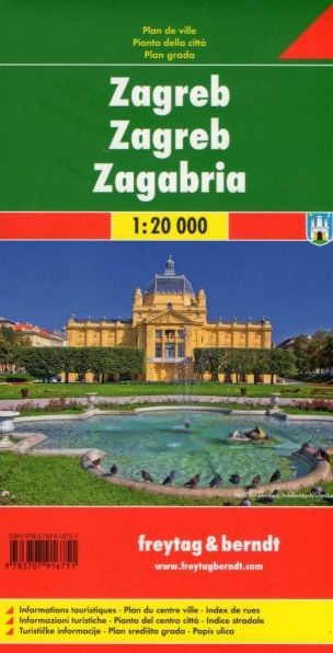 Zagrzeb. Mapa/ Plan miasta wydawnictwa Freytag & Berndt. Okładka tył
