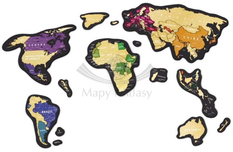 Świat. Zdrapka magnetyczna Magnetic World. Mapa częściowo zdrapana 2