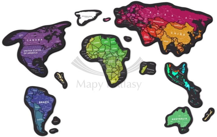 Świat. Zdrapka magnetyczna Magnetic World. Mapa zdrapana w całości