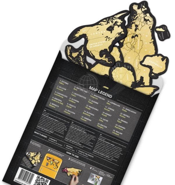 Świat. Mapa zdrapka magnetyczna Magnetic World. Opakowanie tył