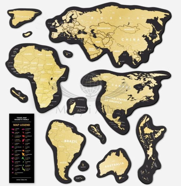 Świat. Mapa zdrapka magnetyczna Magnetic World. Wszystkie elementy