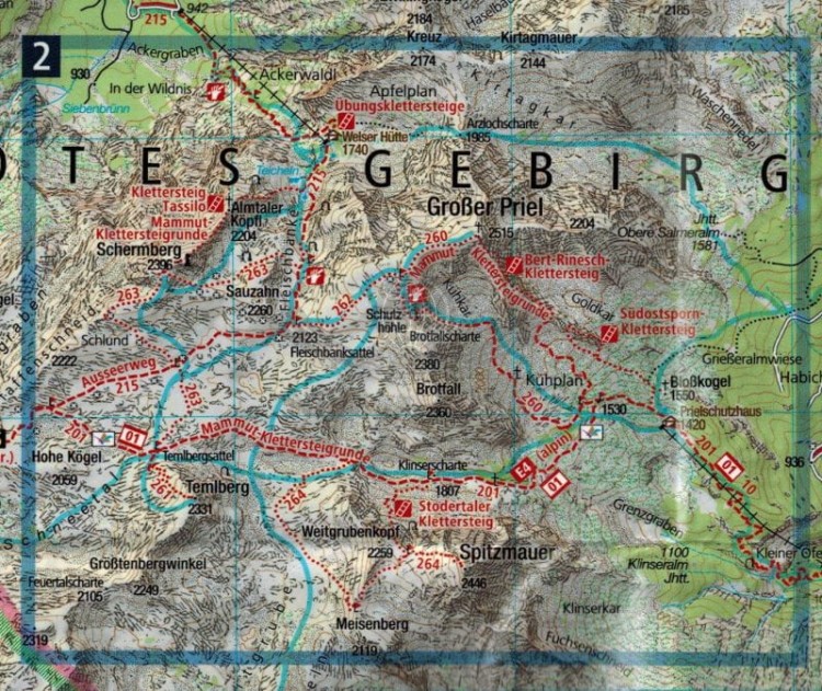 Nationalpark Kalkalpen. Laminowana mapa turystyczna 70 wydawnictwa Kompass. Fragment 2