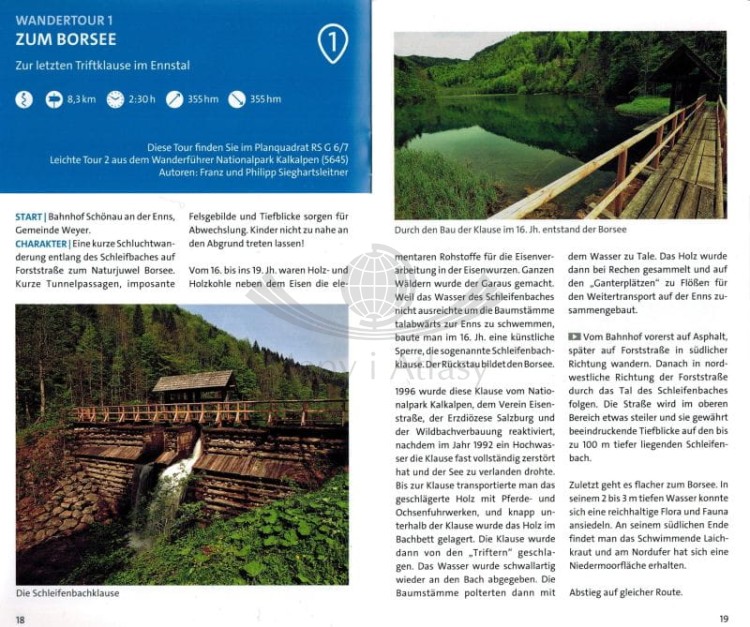Nationalpark Kalkalpen. Laminowana mapa turystyczna 70 wydawnictwa Kompass. Informator przykładowa strona 2