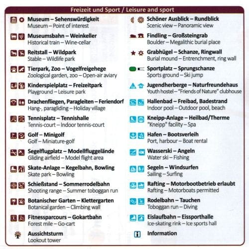 Uznam i Wolin. Wodoodporna mapa turystyczna 738. wydawnictwa Kompass. Legenda 2