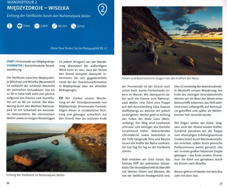Uznam i Wolin. Wodoodporna mapa turystyczna 738. wydawnictwa Kompass. Informator strona przykładowa 1