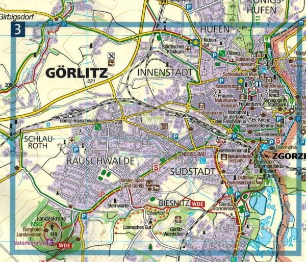 Górne Łużyce, Góry Żytawskie. Wodoodporna mapa turystyczna 811 wydawnictwa Kompass. Fragment 1