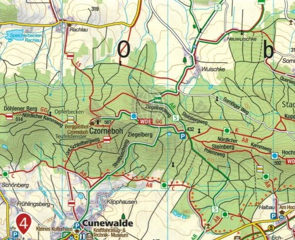 Górne Łużyce, Góry Żytawskie. Wodoodporna mapa turystyczna 811 wydawnictwa Kompass. Fragment 2