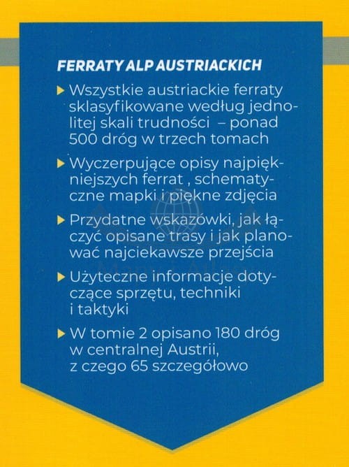 Ferraty Alp Austriackich. Tom II. Przewodnik wydawnictwa Sklep Podróżnika. Okładka - tył