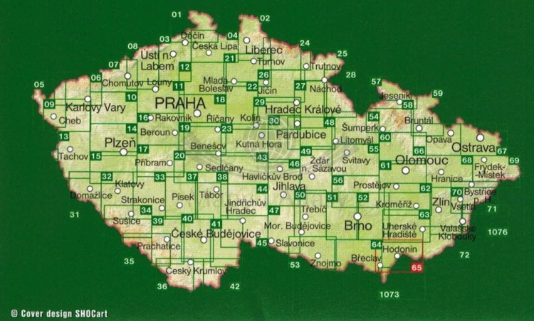 Okolice Brzecławia / Breclavsko, Hodoninsko. Mapa turystyczna 65 wydawnictwa Shocart. Publikacje