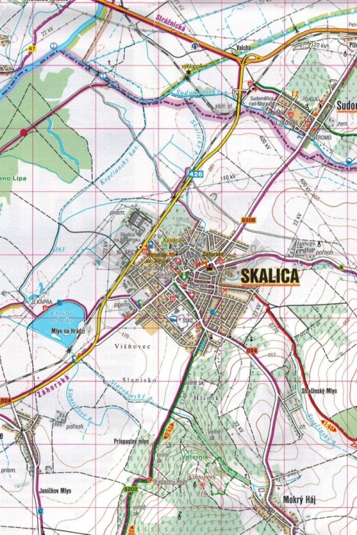 Okolice Brzecławia / Breclavsko, Hodoninsko. Mapa turystyczna 65 wydawnictwa Shocart. Fragment 2