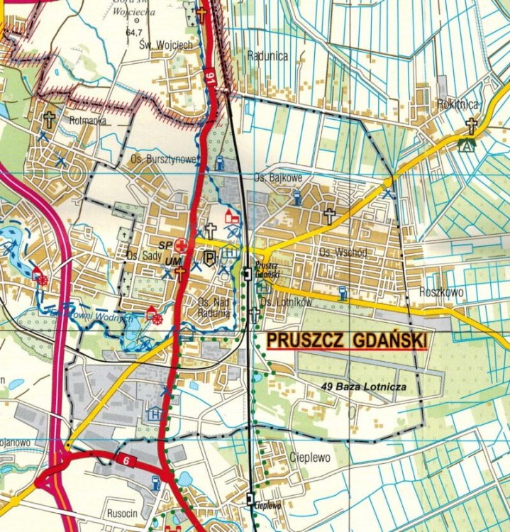 Powiat Gdański 1:50 000. Mapa turystyczna wydawnictwa BiK. Fragment 2