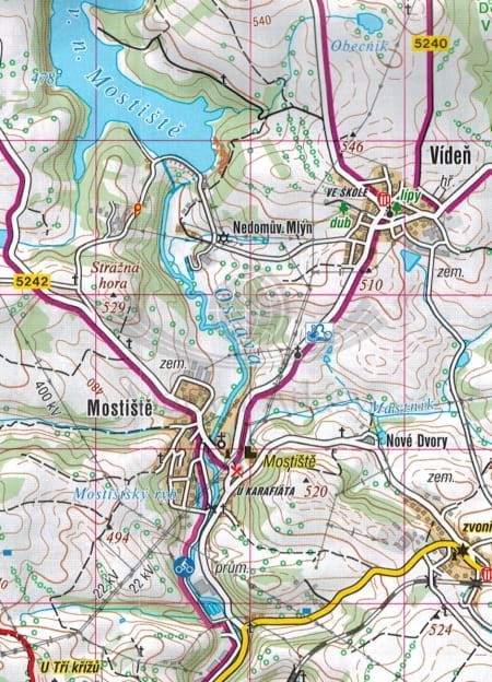 Trebicsko, Velkomeziricsko. Mapa tutystyczna 450 wydawnictwa Shocart. Fragment 1