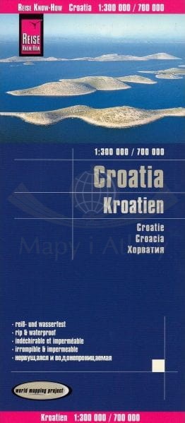 Chorwacja 1:300 000/1:700 000. Wodoodporna mapa samochodowo-turystyczna wydawnictwa Reise Know-How. Okładka