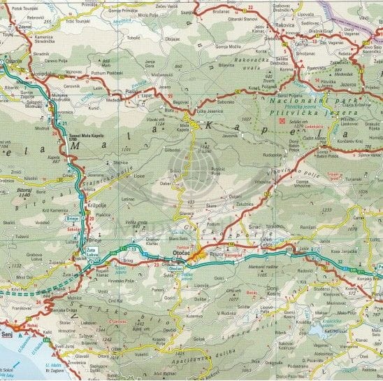 Chorwacja 1:300 000/1:700 000. Wodoodporna mapa samochodowo-turystyczna wydawnictwa Reise Know-How. Fragment