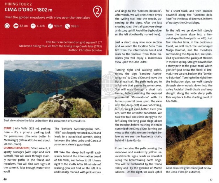 Alto Garda, Ledro, Valle del Sarca. Wodoodporna mapa turystyczna 096 wydawnictwa Kompass. Informator - przykładowa strona