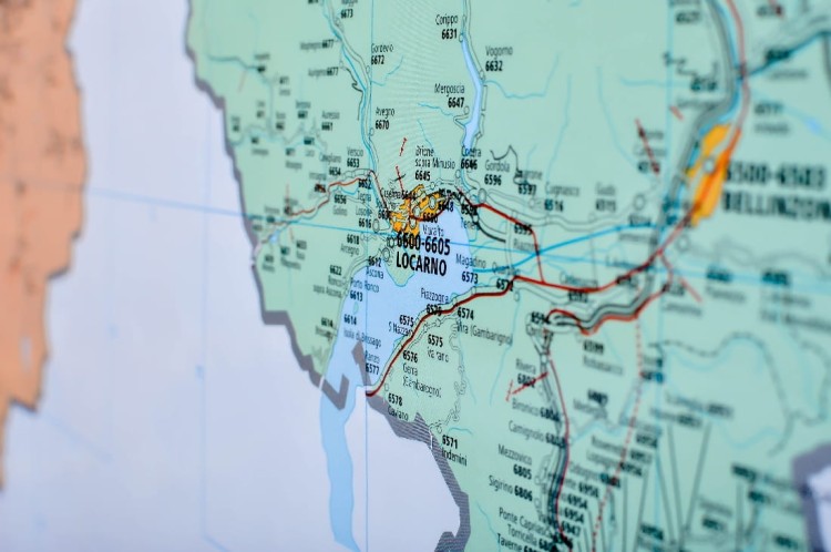 Szwajcaria 1:260 000. Mapa ścienna z kodami pocztowymi. Fragment 6