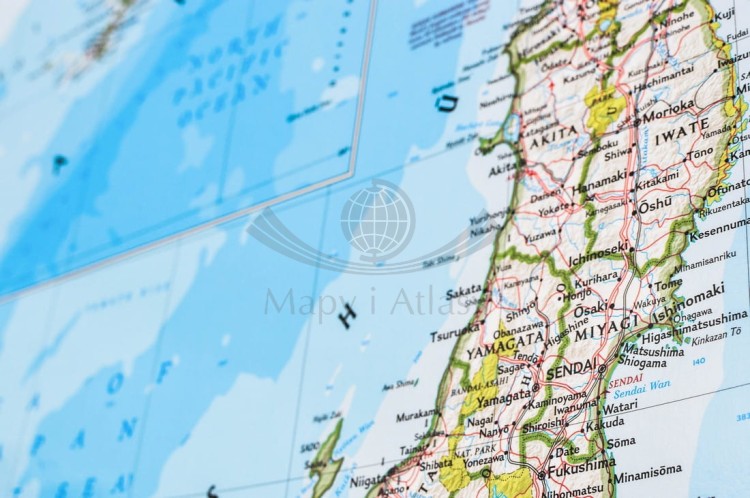 Japonia 1:3 115 000. Mapa ścienna wydawnictwa National Geographic. Fragment 6