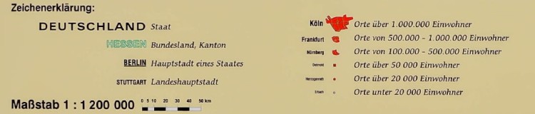 Kraje niemieckojęzyczne. Mapa ścienna polityczna w języku niemieckim. Legenda 1