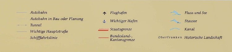 Kraje niemieckojęzyczne. Mapa ścienna polityczna w języku niemieckim. Legenda 2