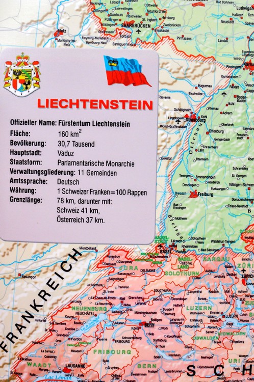 Kraje niemieckojęzyczne. Mapa ścienna polityczna w języku niemieckim. Fragment 7