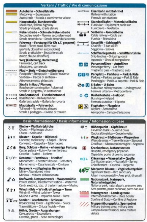 Park Narodowy Gran Sasso i Monti della Laga. Laminowana mapa turystyczna 2476 wydawnictwa Kompass. Legenda 1