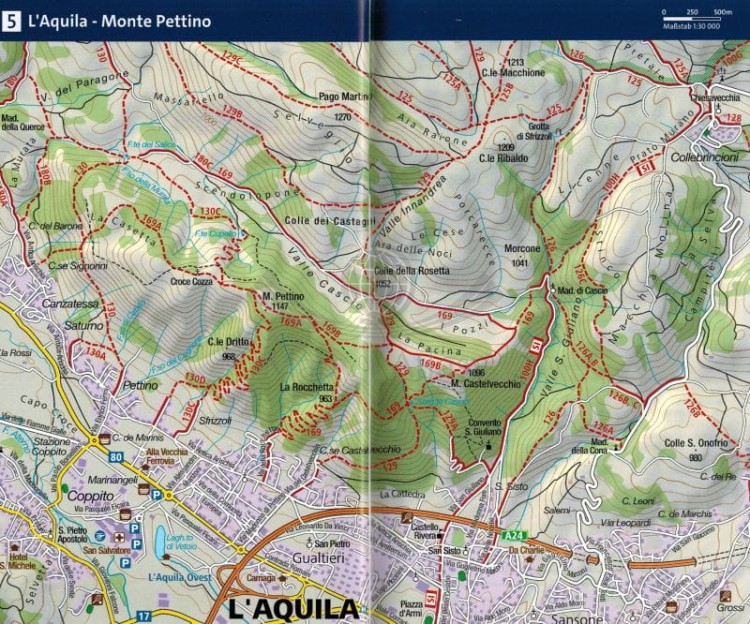 Park Narodowy Gran Sasso i Monti della Laga. Laminowana mapa turystyczna 2476 wydawnictwa Kompass. Informator -przykładowe strony 2